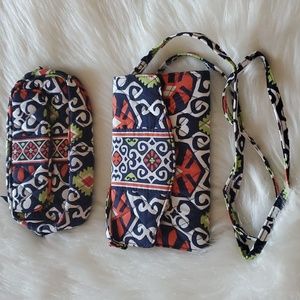 Vera Bradley Sun Valley Crossbody and Mirrored Cosmetic Bag Set